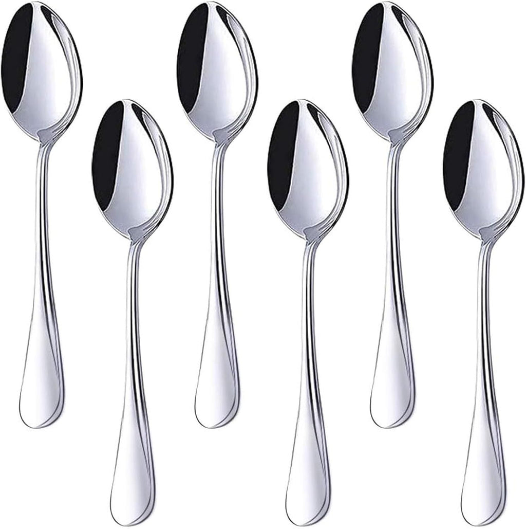 Stainless Steel Teaspoons, 6-Piece Coffee & Dessert Spoons Set, 6.7 Inch Small Spoons for Tea, Sugar, Yogurt & Ice Cream, Mirror Polished, Dishwasher Safe