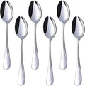 Stainless Steel Teaspoons, 6-Piece Coffee & Dessert Spoons Set, 6.7 Inch Small Spoons for Tea, Sugar, Yogurt & Ice Cream, Mirror Polished, Dishwasher Safe