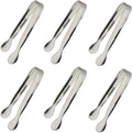 6PCS Ice Tongs Mini Sugar Tongs 4.25Inch Stainless Steel Kitchen Utensils Set,Small Serving Tong and Tiny Kitchen Tong for Appetizers,Tea Party, Coffee Bar, Desserts by  (Silver)
