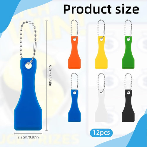 12 Pack Lottery Ticket Scratcher Tool, Durable Plastic Scraper for Lotto Scratch Offs, Lottery Scratcher Tool Portable Pocket Size Scratch off Tool with Keychain Hole, Multi-Purpose Cleaning Scrapers