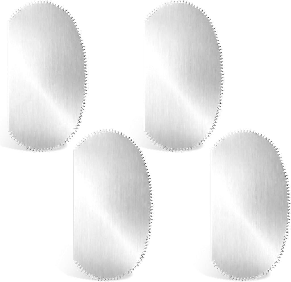 Stainless Steel Clay Scraper, 4PCS Silver Steel Pottery Clay Ribs Tools/Ribs Stainless Steel Serrated Scraper, Cutter Clay Scraper Scraper Crafts Tool for Texturing Artists Sculpture Modeling ﻿