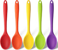 5PCS Small Silicone Spoons, 8 Inch Silicone Mixing Spoons for Baking, Cooking, Tasting, Quiet Stirring Hot Cocoa, Sauce, Risotto, Safe & Nonstick, Kitchen Gifts for Women, Cooking Gifts for Men