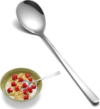 Soup Spoons, 8PCS Korean Spoon, 8.5 Inch Stainless Steel Tablespoon with Long Handles
