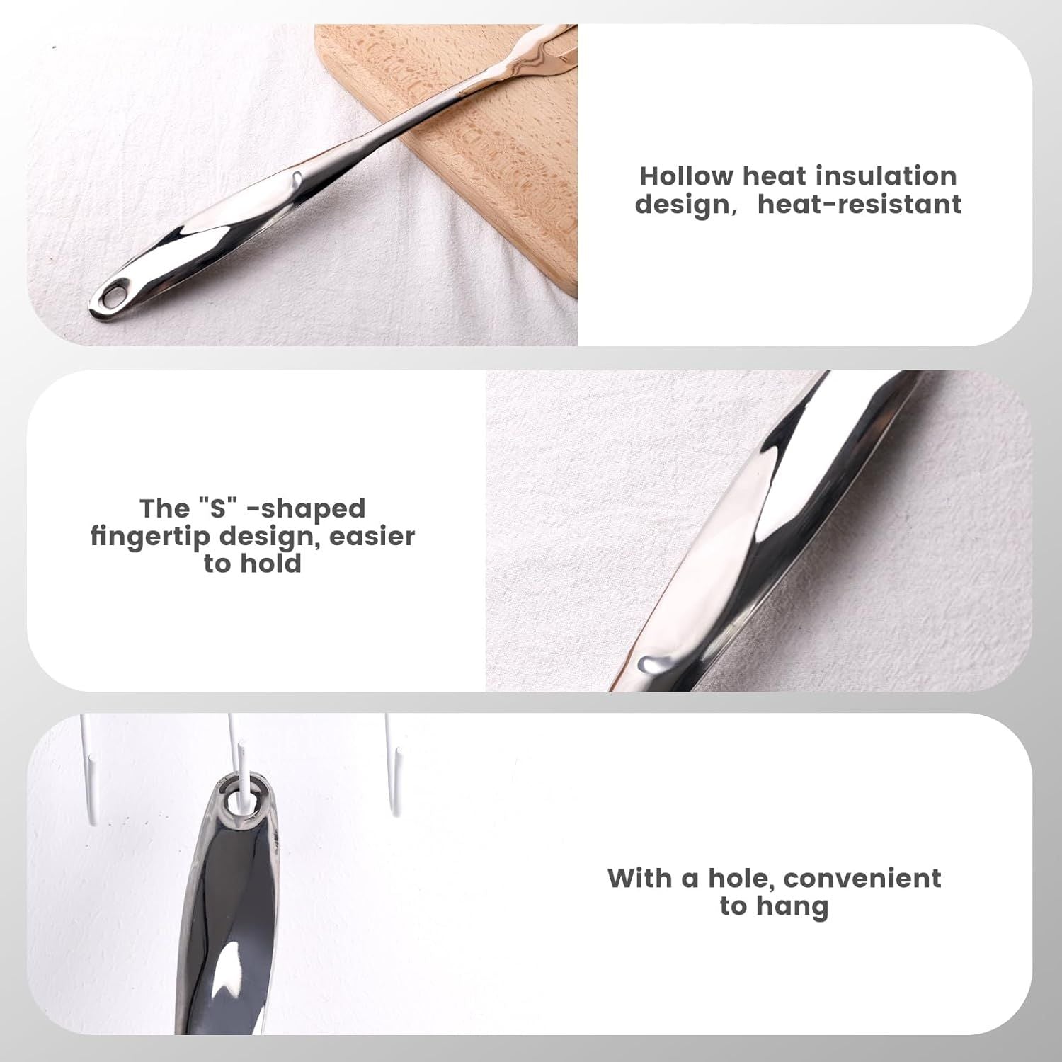 14.6" Stainless Steel Carving Fork for Meat, 2-Prong Serving & Grilling Fork with Hanging Hole, Hollow Handle for Better Heat Reduction, Kitchen Utensil for Cooking & Serving