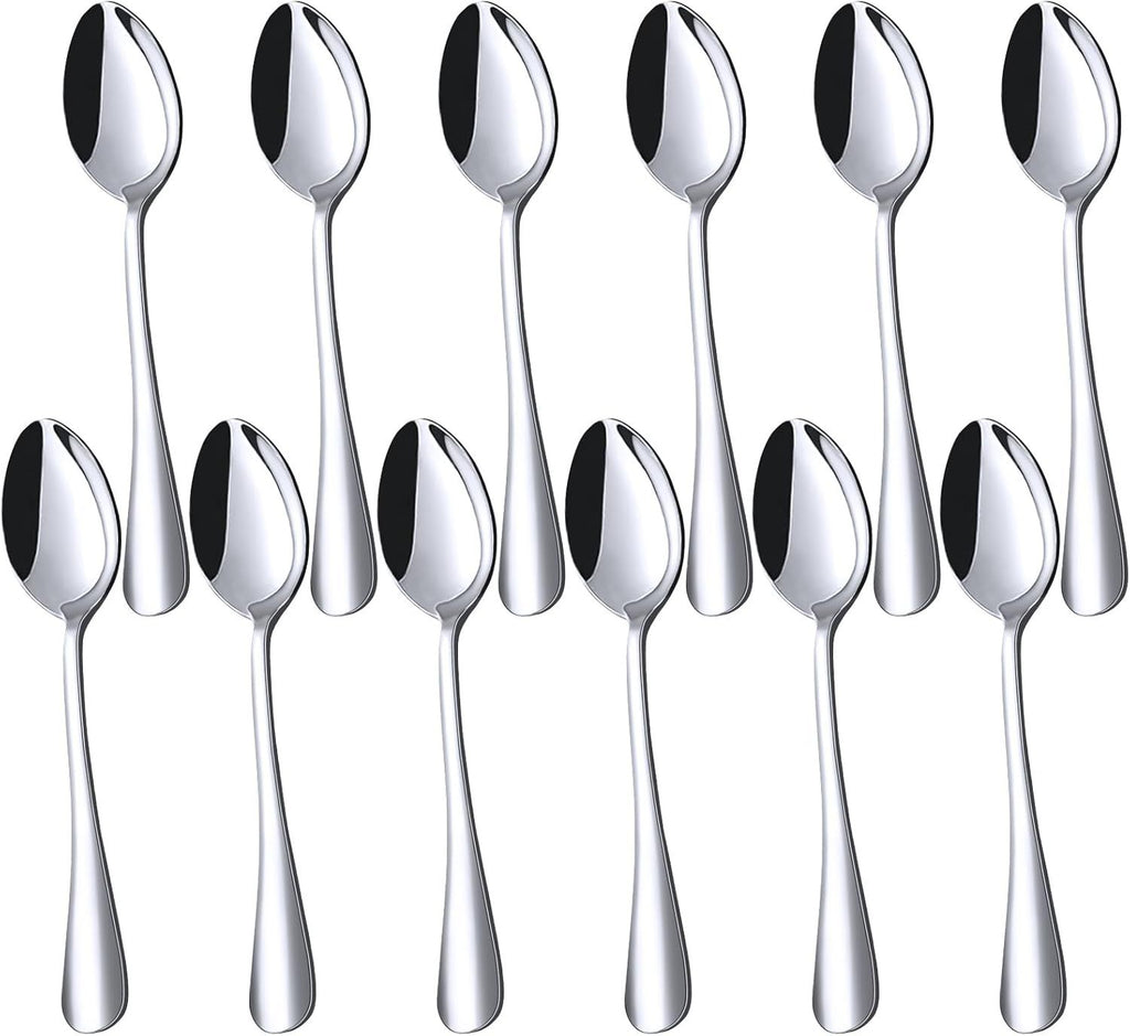 Mini Coffee Spoons, 12PCS 4.9 Inch Stainless Steel Demitasse Espresso Spoons for Stirring Coffee, Tea, Hot Cocoa, Sugar, Tasting Desserts & Appetizers, Dishwasher Safe, Perfect Gifts