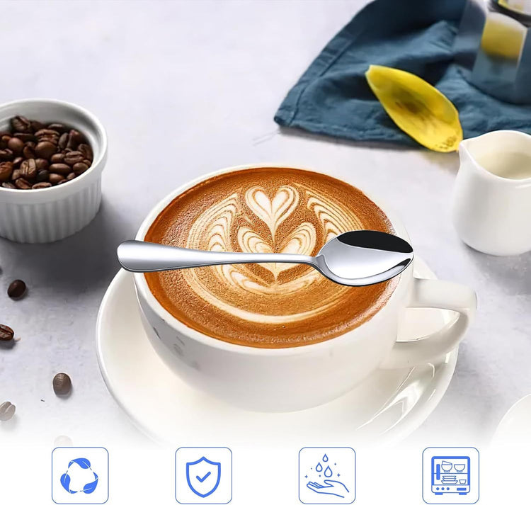 Mini Coffee Spoons, 12PCS 4.9 Inch Stainless Steel Demitasse Espresso Spoons - Flavour Fushion Cooking Shop