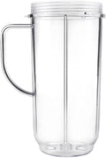 QT Tall 22oz Replacement Part Cup Mug with handle compatible with 250w Magic Bullet On-The-Go Mug