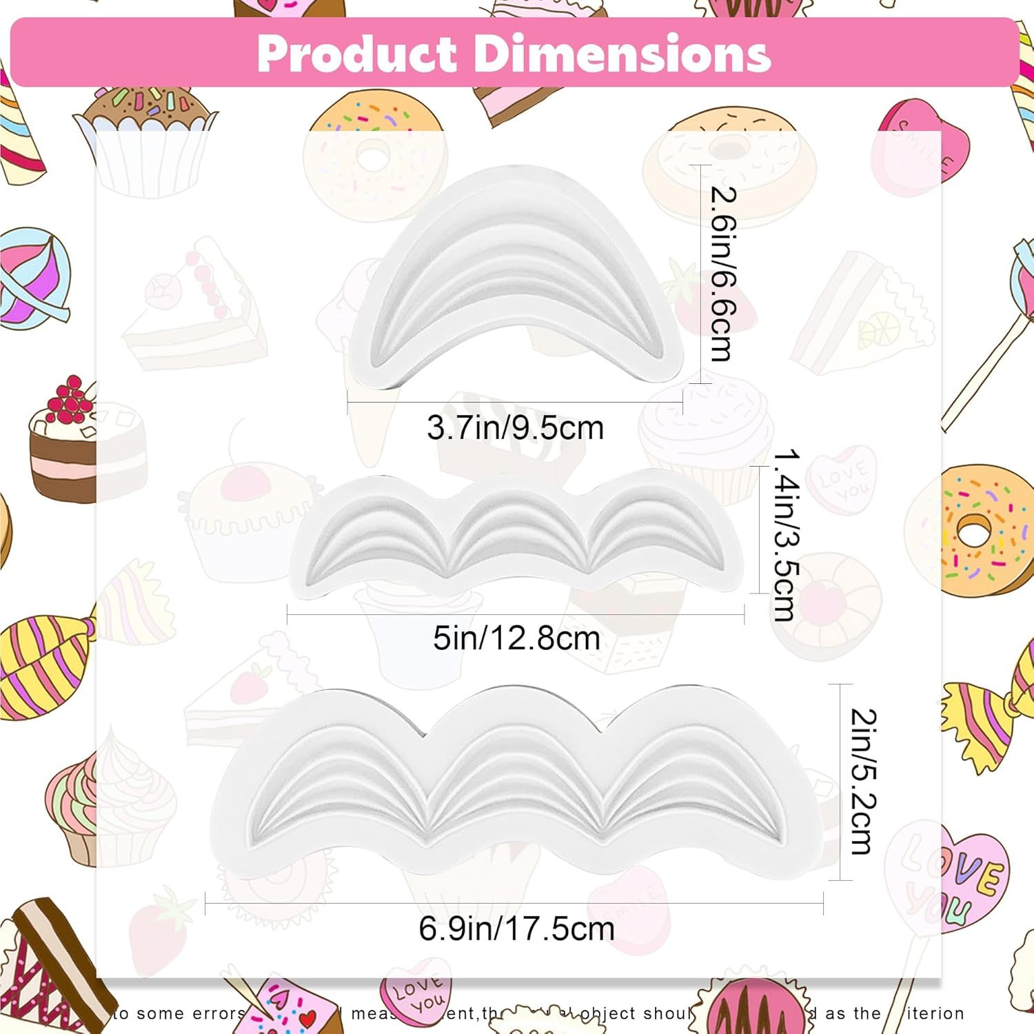 Fondant Swag Molds | Cake Border Draped Swag Silicone Mold | 3Pcs Set Wave-shaped Molds