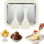 Rolled Ice Cream Maker Kit, 2026 New Stainless Steel Freeze Plate (White)
