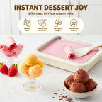 Rolled Ice Cream Maker Kit, 2026 New Stainless Steel Freeze Plate (White)