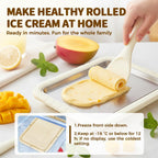Rolled Ice Cream Maker Kit, 2026 New Stainless Steel Freeze Plate (White)