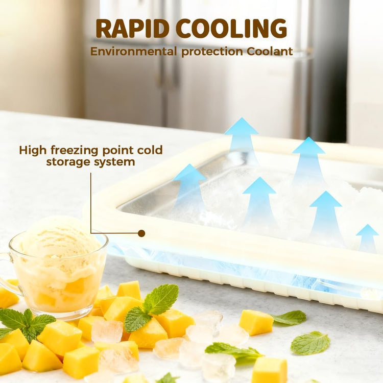 Rolled Ice Cream Maker Kit, 2026 New Stainless Steel Freeze Plate (White) - Flavour Fushion Cooking Shop