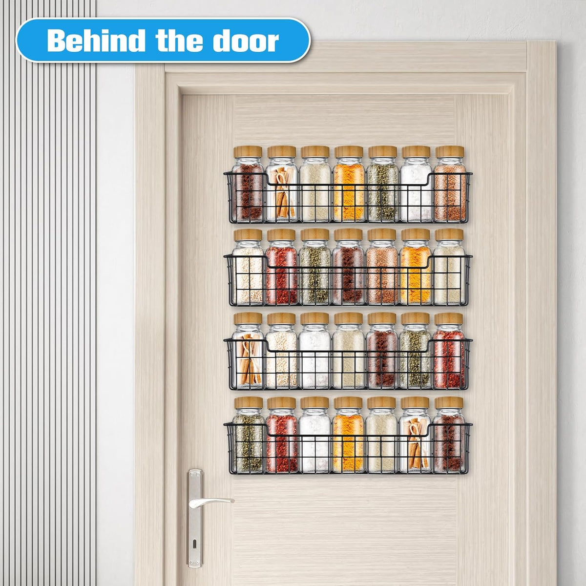 Spice Rack Organizer Wall Mount, Spice Organization Storage Shelf for Cabinet Door - Flavour Fushion Cooking Shop