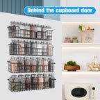 Spice Rack Organizer Wall Mount, Spice Organization Storage Shelf for Cabinet Door