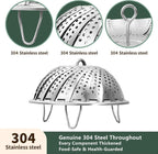 Steamer Basket for Cooking 304 Stainless Steel Entirely Thickened, (5.5'' To 9.5'')