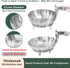 Steamer Basket for Cooking 304 Stainless Steel Entirely Thickened, (5.5'' To 9.5'')