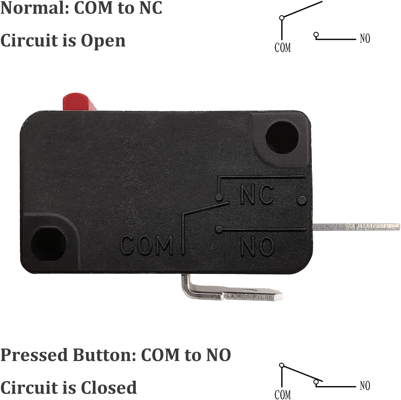 Microwave Oven Door Switch Replacement Part, 16A 125VAC, KW3AT-16 (Downward Compatible with KW3A-16), 2X Normally Open + 1x Normally Closed