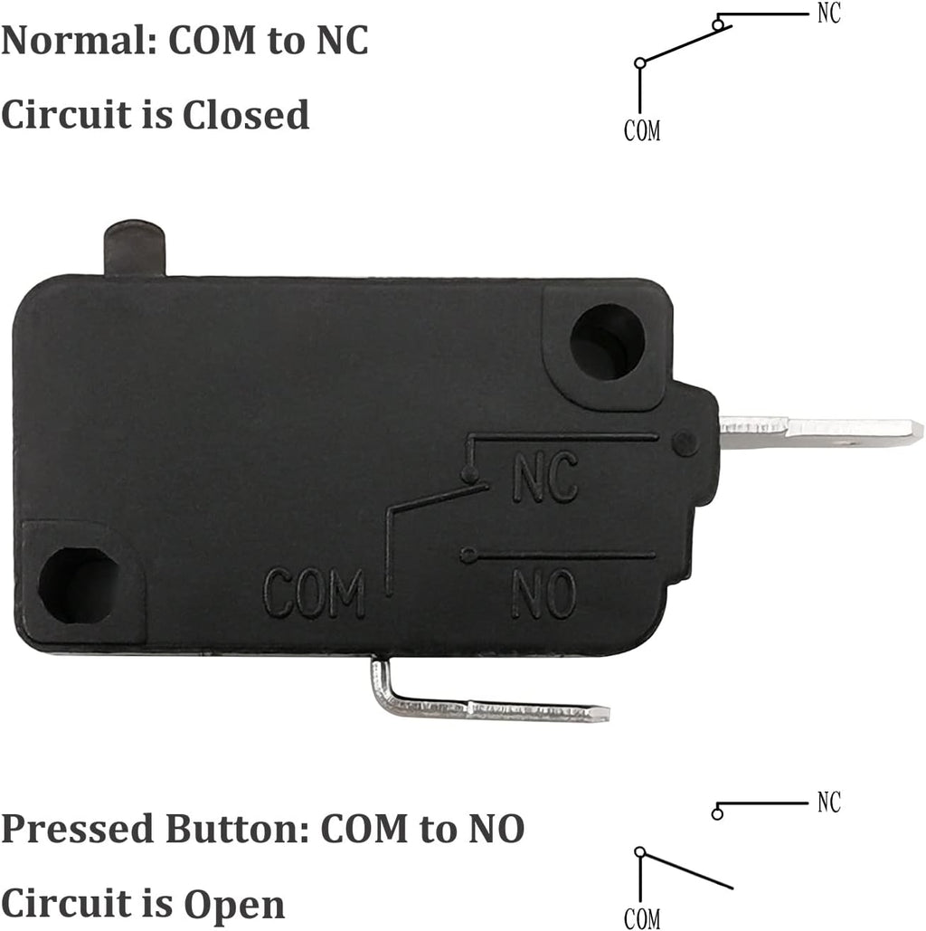 Microwave Oven Door Switch Replacement Part, 16A 125VAC, KW3AT-16 (Downward Compatible with KW3A-16), 2X Normally Open + 1x Normally Closed