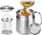 119oz 304 Stainless Steel Deep Fryer Pot with Basket & Strainer, Large Capacity