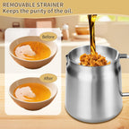 119oz 304 Stainless Steel Deep Fryer Pot with Basket & Strainer, Large Capacity