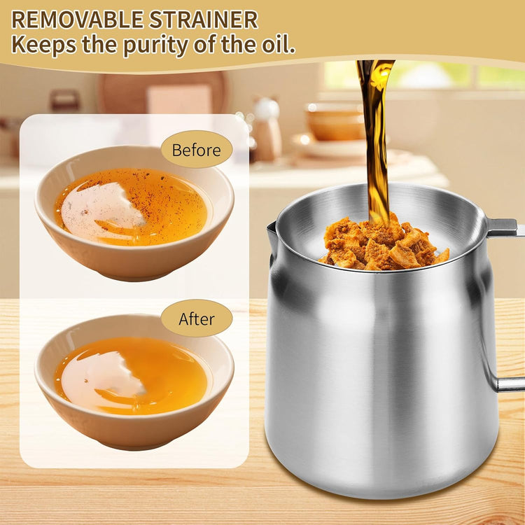 119oz 304 Stainless Steel Deep Fryer Pot with Basket & Strainer, Large Capacity - Flavour Fushion Cooking Shop
