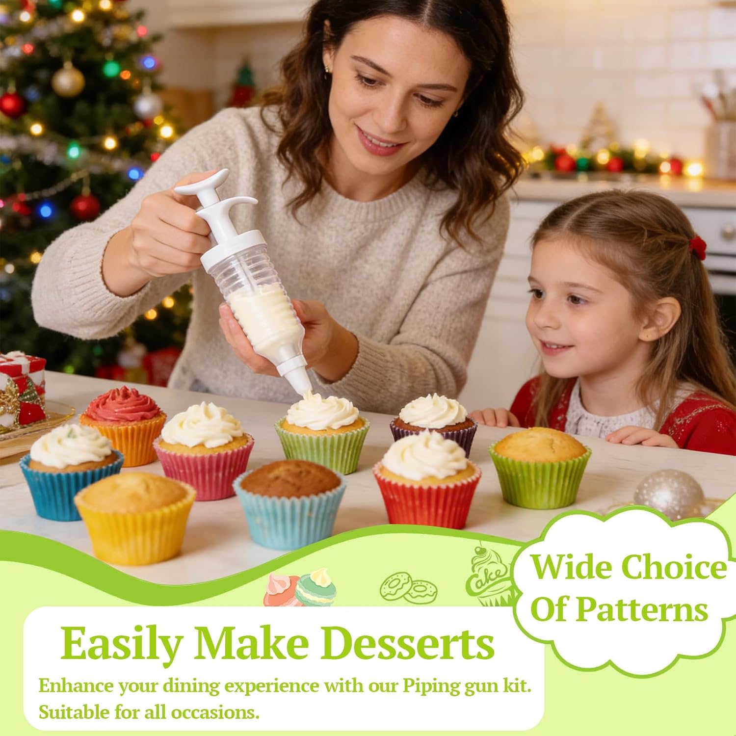 Cake Decorating Gun, Cupcake Icing Piping Kit, Cake Decorating Kit