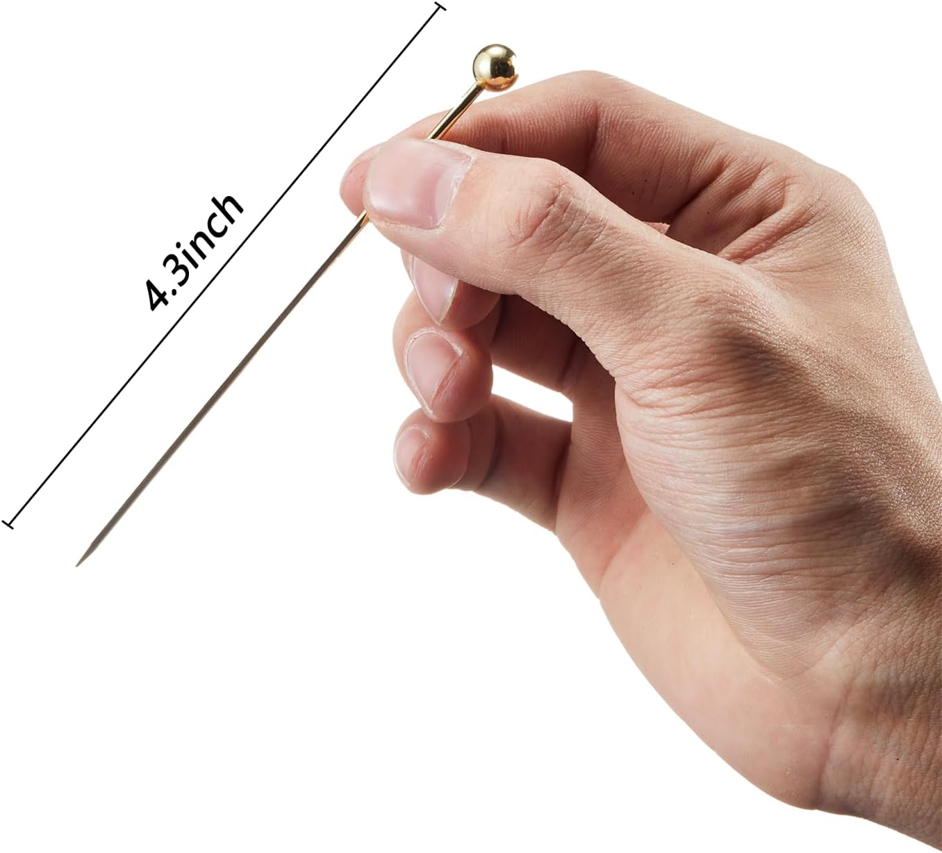 20 PCS Stainless Steel Cocktail Toothpicks, Picks for Drinks, Reusable Skewers Metal Tooth Appetizers (4.3 Inch)