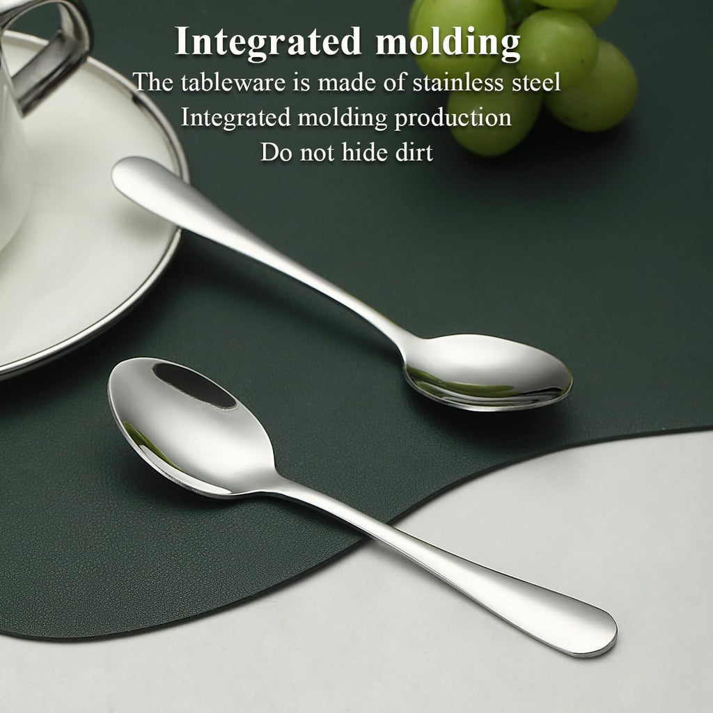 Teaspoons 12 Pieces 14cm, Stainless Steel Tea Spoon Coffee Spoons Dessert Spoons, Cutlery for Tea, Coffee, Cake, Dessert, Dishwasher Safe