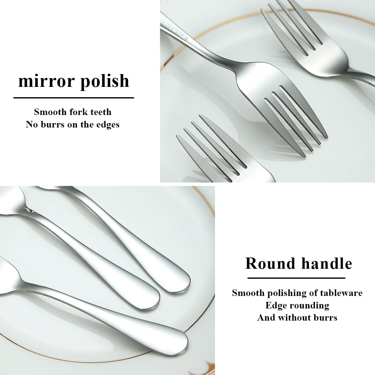 Dessert Forks Set of 12 Pack, Stainless Steel Pastry Fork, Family Appetizer Fork for Fruit, Cake, Cheese, Party Trips, Cafes, Restaurants, Easy to Clean, Dishwasher Safe