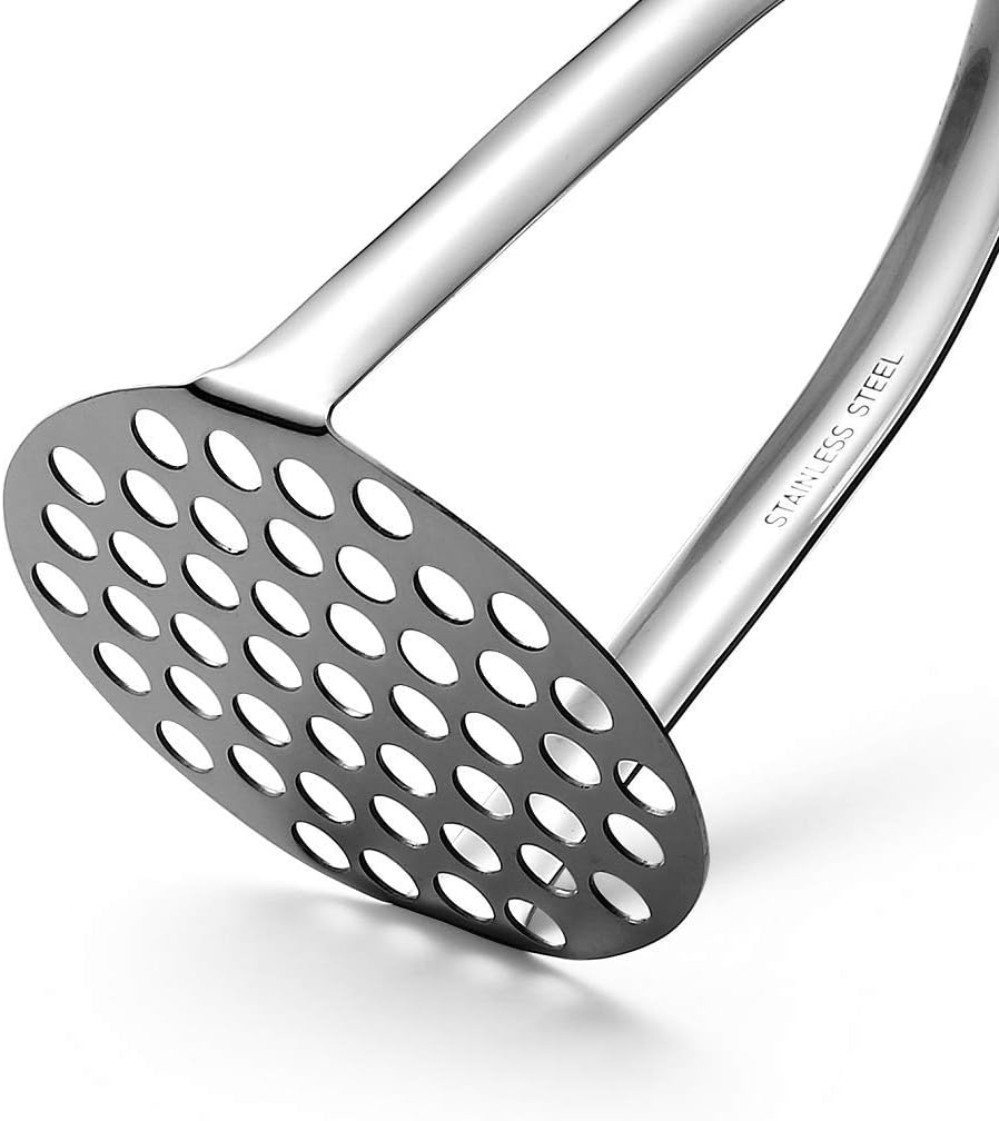 Potato Masher,Professional 18-10 Stainless Steel Potato Masher.Garlic Press,Cooking and Kitchen Gadget