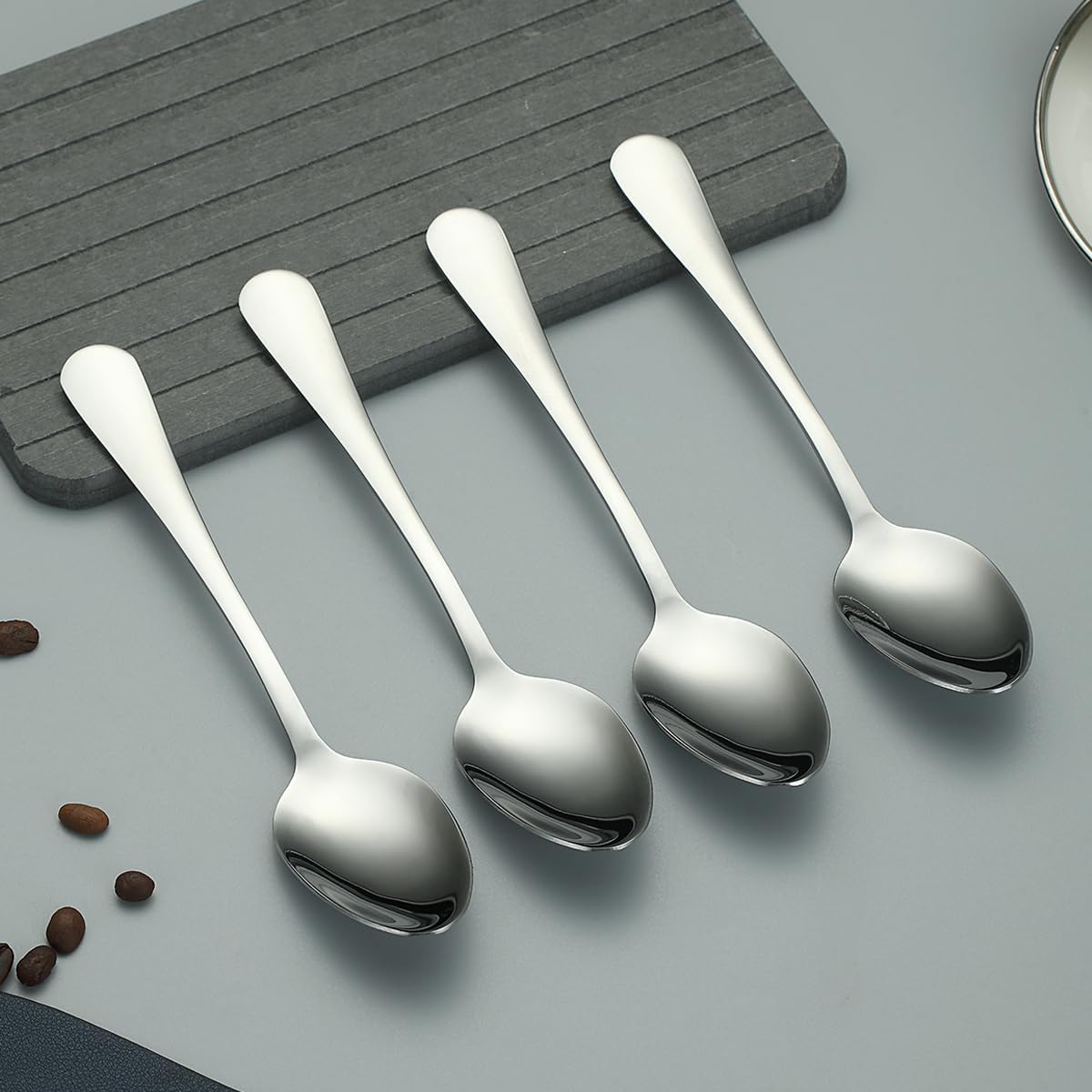 Dinner Spoons 12 Pieces 18.5cm, Stainless Steel Soup Spoons, Table Spoon, Sturdy and Durable for Home and Restauroom Daily Use, Easy to Clean, Dishwasher Safe