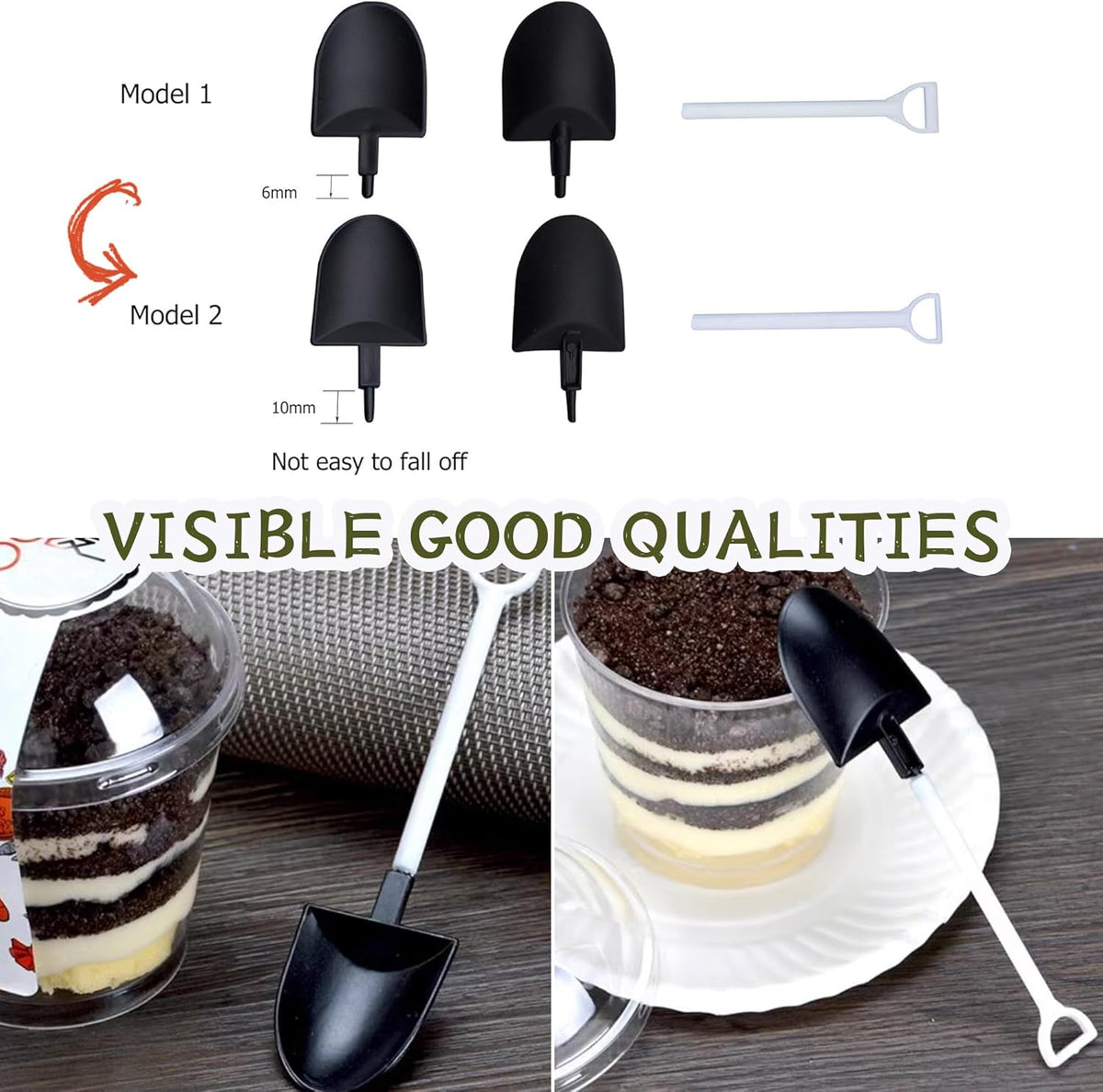 oxe Novelty Mini Shovel Shape Spoons Cute Disposable Plastic Dessert Spoons,Set of 50 (model 2) - Flavour Fushion Cooking Shop