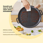 Grill Pan, 12.6" Maifan Non-Stick BBQ Indoor & Outdoor Grill Pan for Searing, Grilling(12.6 Inch)