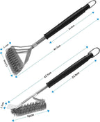 2 Pack BBQ Grill Brush, 18 inch BBQ Accessories, BBQ Cleaning Brush Safe