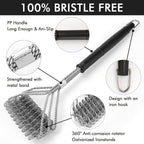 2 Pack BBQ Grill Brush, 18 inch BBQ Accessories, BBQ Cleaning Brush Safe