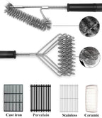 2 Pack BBQ Grill Brush, 18 inch BBQ Accessories, BBQ Cleaning Brush Safe