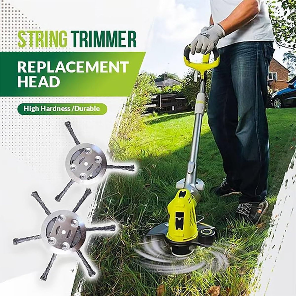 Universal Wire Weed Eater Head,Steel Wire Wheel Grass Trimmer,Steel Wire Weed Eater Head,Rotary Cutter Trimmer Head for String Trimmers, Gardening Lawnmower, Moss & Rust Removal (3 Knives)