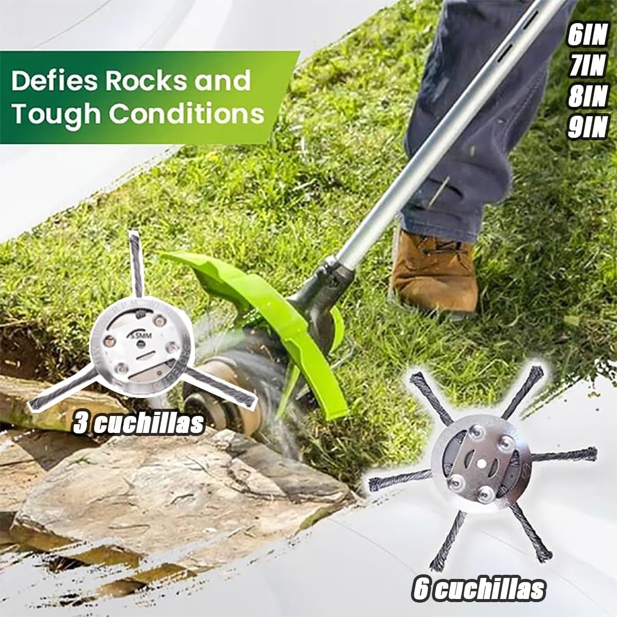 Universal Wire Weed Eater Head,Steel Wire Wheel Grass Trimmer,Steel Wire Weed Eater Head,Rotary Cutter Trimmer Head for String Trimmers, Gardening Lawnmower, Moss & Rust Removal (3 Knives)