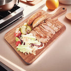 Acacia Wood Cutting Board with Handle, Wooden Cutting Boards, Chopping Board(1, 13.8''L x 7''W)