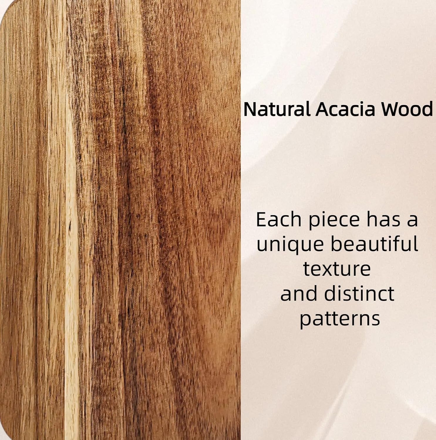 Acacia Wood Cutting Board with Handle, Wooden Cutting Boards, Chopping Board, Charcuterie Board, Serving Board for Cheese, Bread, Pizza, Vegetables & Fruits (1, 13.8''L x 7''W)