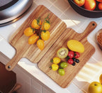 Acacia Wood Cutting Board with Handle, Wooden Cutting Boards, Chopping Board(1, 13.8''L x 7''W)