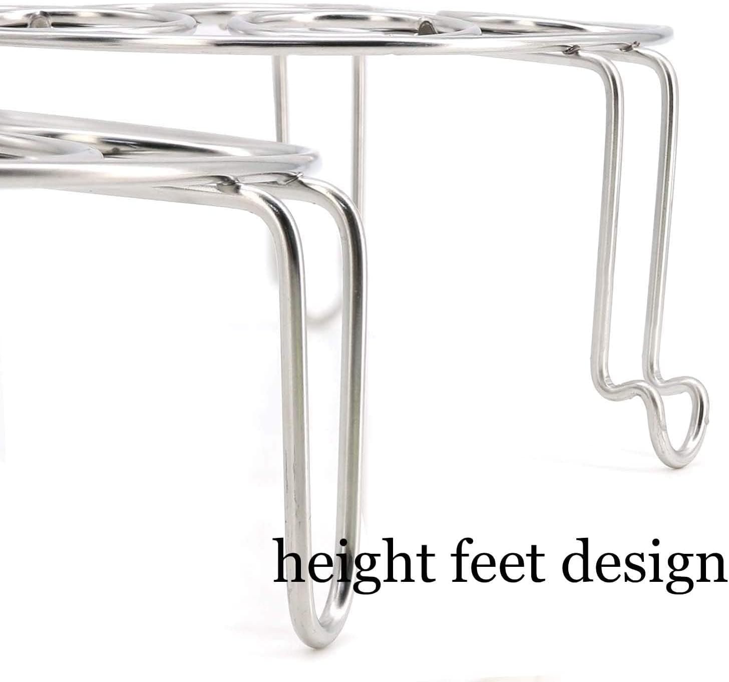 Stainless Steel Stackable Egg Steamer Rack for Instant Pot 5/6/8 Qt, 304 Food-Grade Cooking & Cooling Trivet, 2-Pack Kitchen Accessories