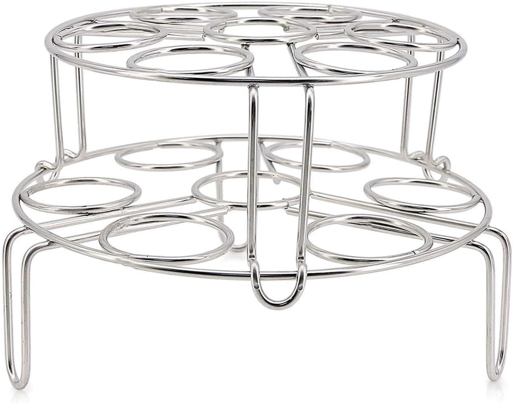 Stainless Steel Stackable Egg Steamer Rack for Instant Pot 5/6/8 Qt, 304 Food-Grade Cooking & Cooling Trivet, 2-Pack Kitchen Accessories