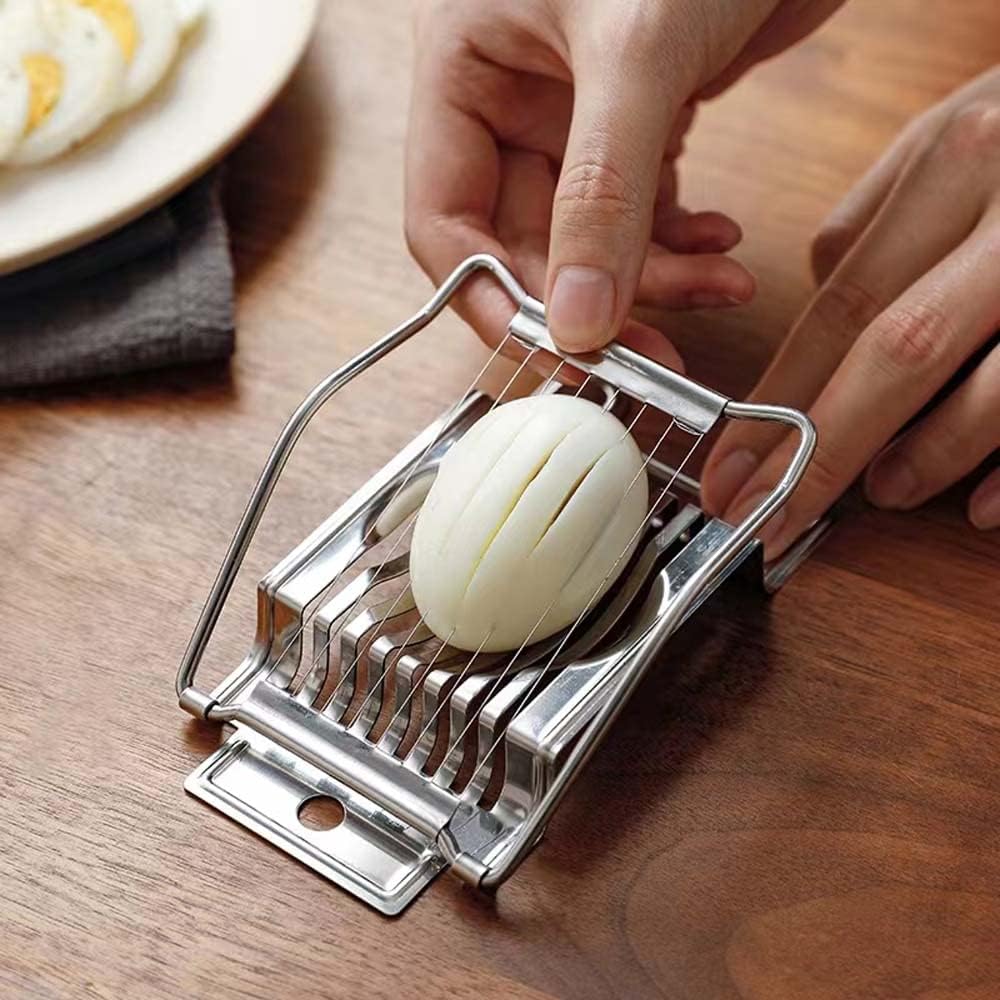 Egg Slicer, Stainless Steel Egg Slicer Cutter, Multipurpose Slicer for Egg Ham Strawberry Banana Soft Fruit