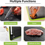 2 in 1 Defrosting Tray, Defrost Cutting Board Double Sided Sharpener