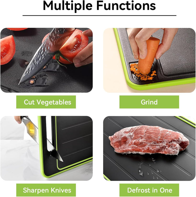 2 in 1 Defrosting Tray, Defrost Cutting Board Double Sided Sharpener - Flavour Fushion Cooking Shop