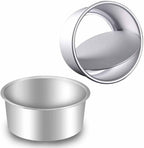 2-Pack 6-Inch Cake Pans Non-Stick Deep Aluminium Round Cake Pans