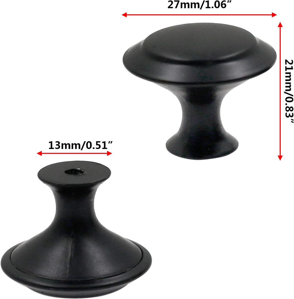 Biaungdo 15 Pack 1Inch Flat Black Kitchen Cabinet Knobs Drawer Dresser Handles Knobs, Round Drawer Handles