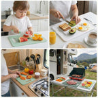 3 Pcs Small Cutting Boards for Small Kitchen, Thin Plastic Cutting Board Set with Easy Grip Handle