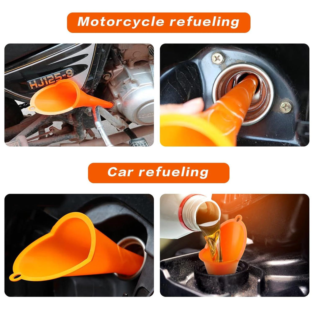 4 Pcs Plastic Long Neck Oil unnel or Change, Multi-unction Long or Transmission luid Automotive unnels, Car Water Diesel uel Kerosene Liquids Engine Oil unnel Set